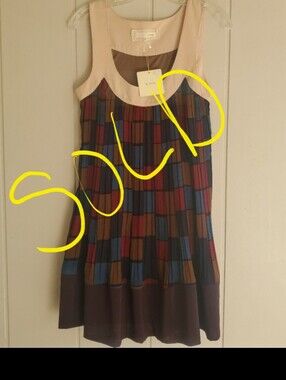 Areve Womens Size Small Pleated Dress Sleeveless Lined Colorful NWT